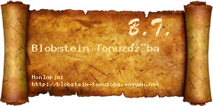 Blobstein Tonuzóba névjegykártya